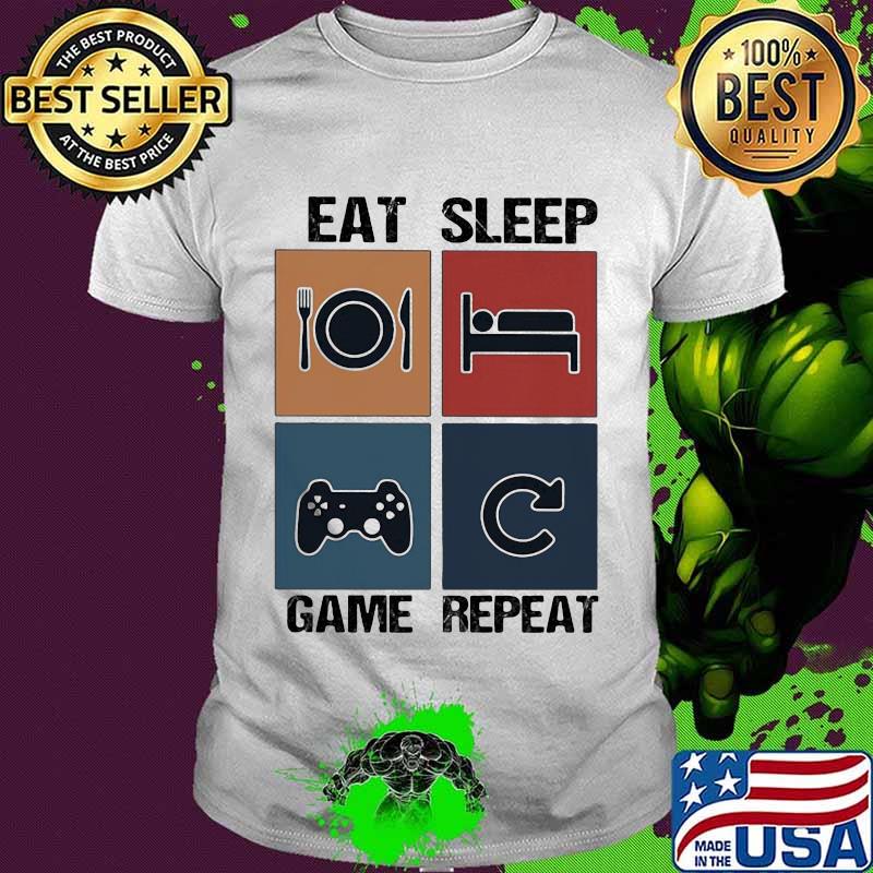 Eat Sleep Game Repeat Vintage Shirt