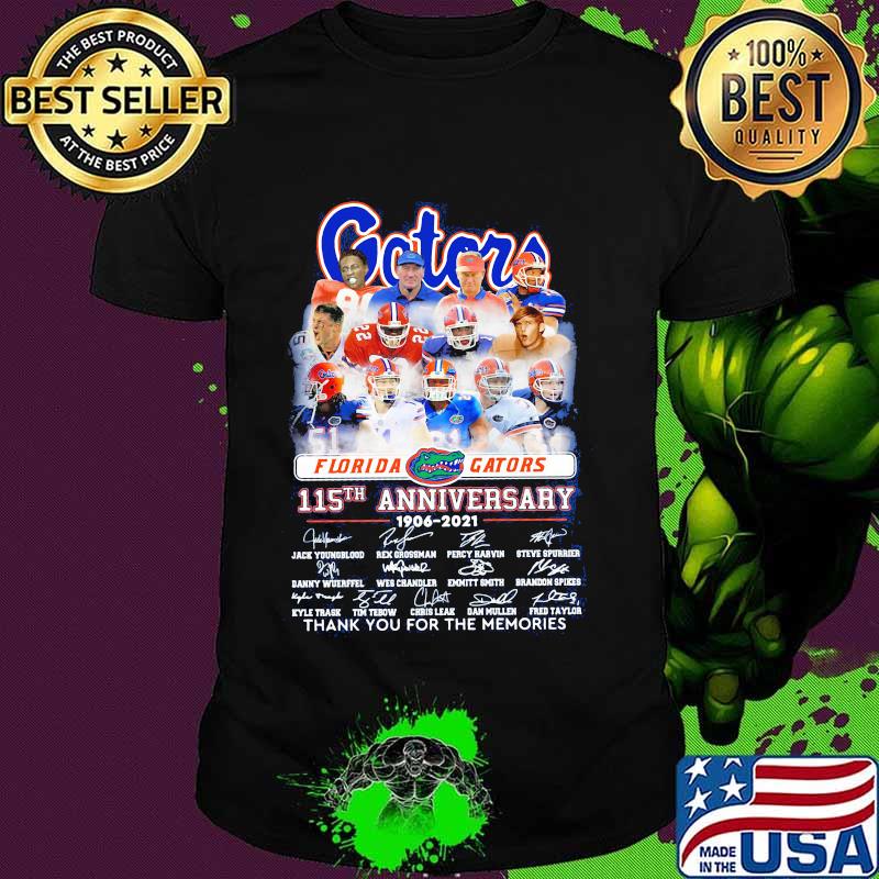 Florida Gators 115th Anniversary 1906 2021 Thank You For The Memories Signature Shirt