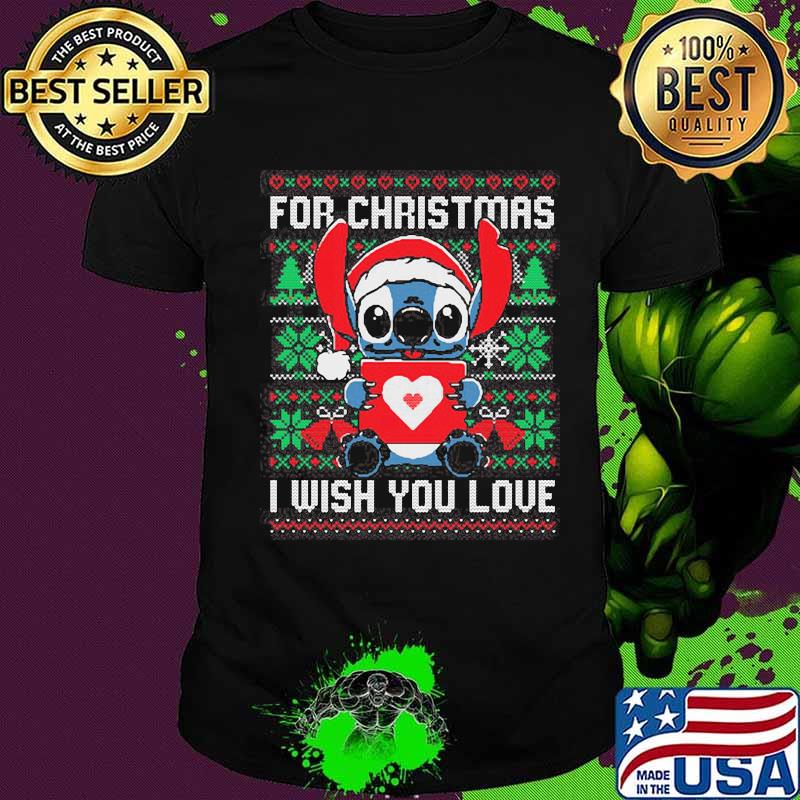 For Christmas I Wifh You Love Fondos De Pantalla De Navidad Del Stich Shirt
