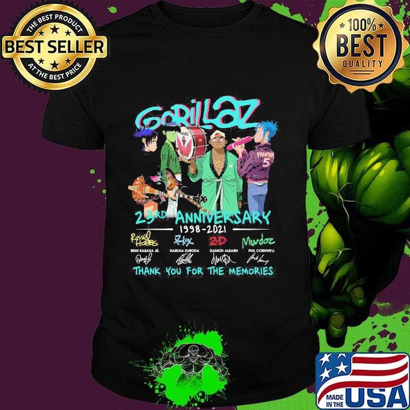 Gorillaz 23rd Anniversary 1998 2021 Thank You For The Memories Signature Shirt