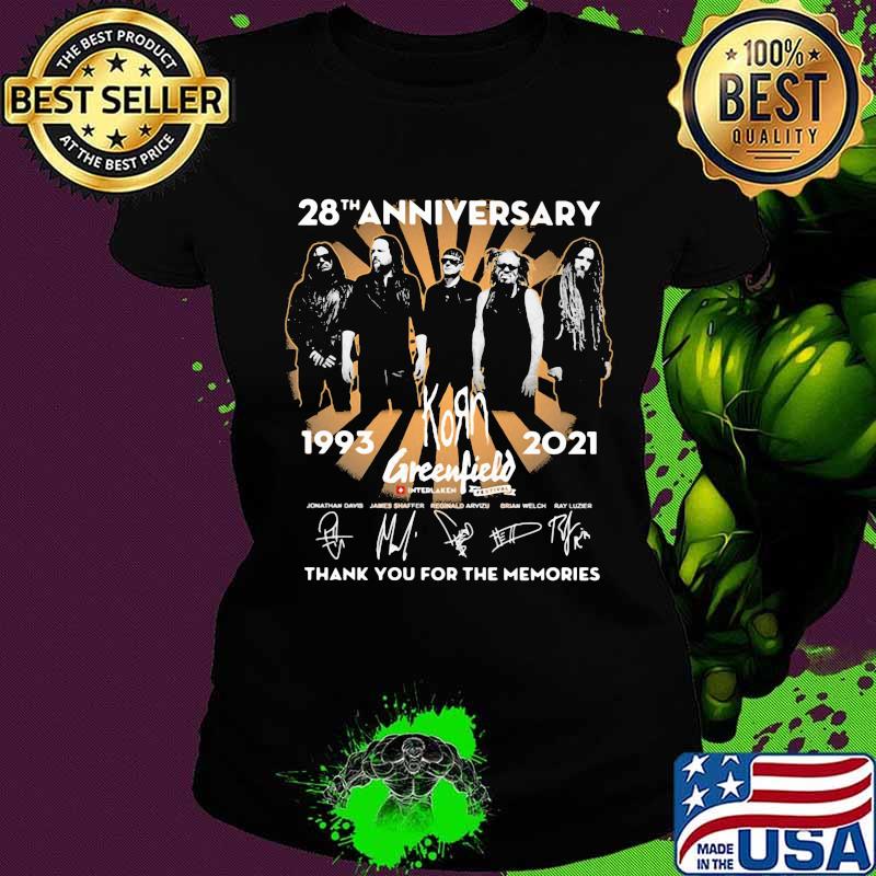 Greenfield 28th Anniversary 1993 2021 Thank You For The Memories Signuature Shirt Ladies tee Greenfield 28th Anniversary 1993 2021 Thank You For The Memories Signuature Shirt Ladies tee