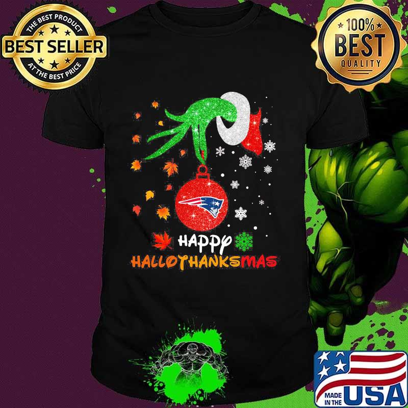 Grinch New england patriots head happy hallothanksmas shirt Grinch New england patriots head happy hallothanksmas shirt