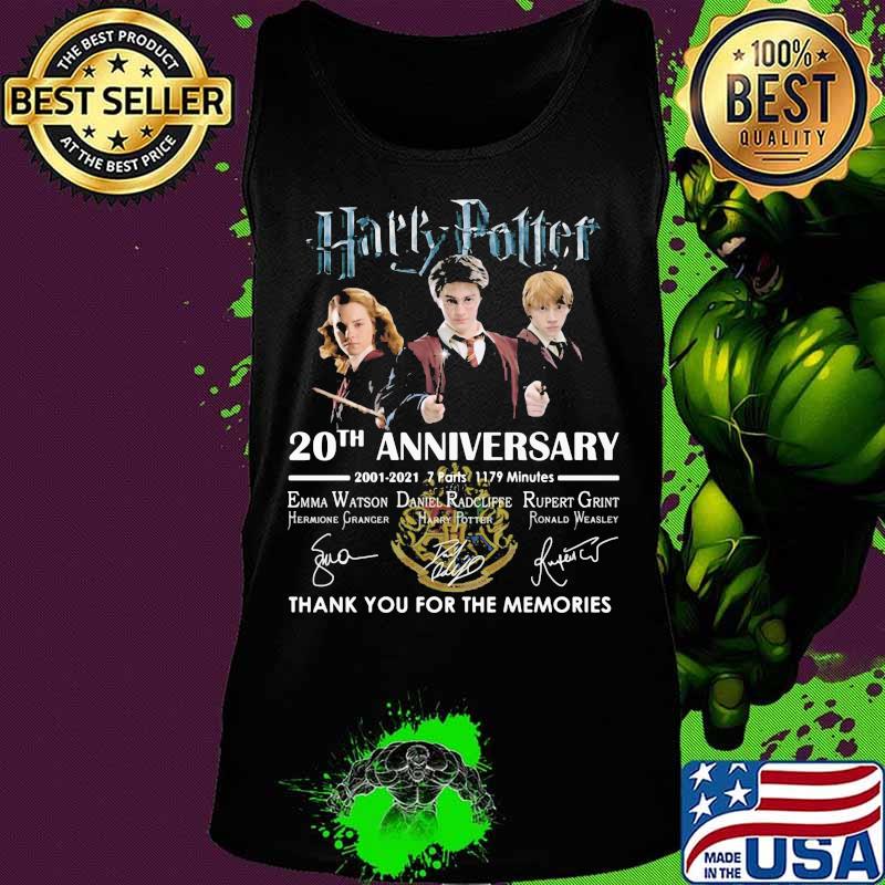 Harry Potter 20th Anniversary Thank You For The Memories Signuature Shirt Tank top Harry Potter 20th Anniversary Thank You For The Memories Signuature Shirt Tank top