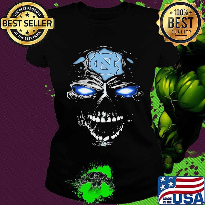 Head Skull North Carolina Tar Heels Football Shirt Ladies tee Head Skull North Carolina Tar Heels Football Shirt Ladies tee