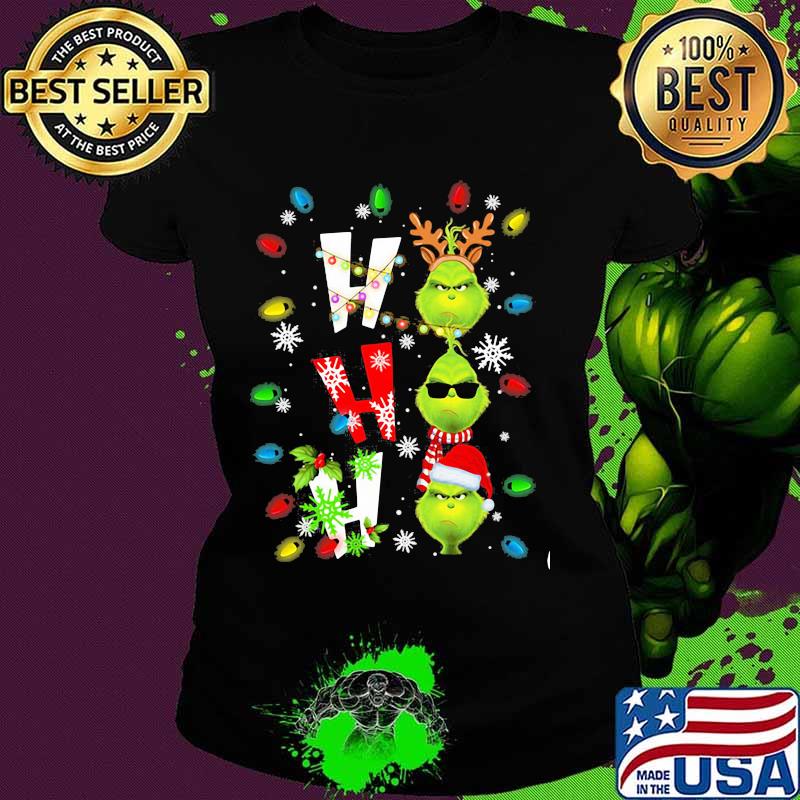 Ho Ho Ho Grinch Merry Christmas Shirt Ladies tee Ho Ho Ho Grinch Merry Christmas Shirt Ladies tee