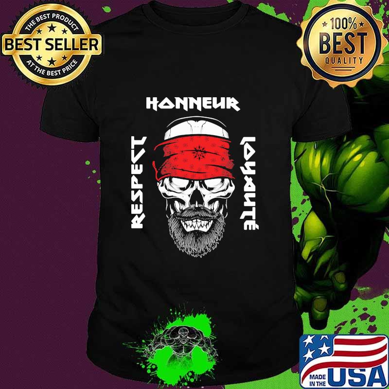 Honneur Respect Loyauté Édition Noire Skull Ribbon Red Shirt