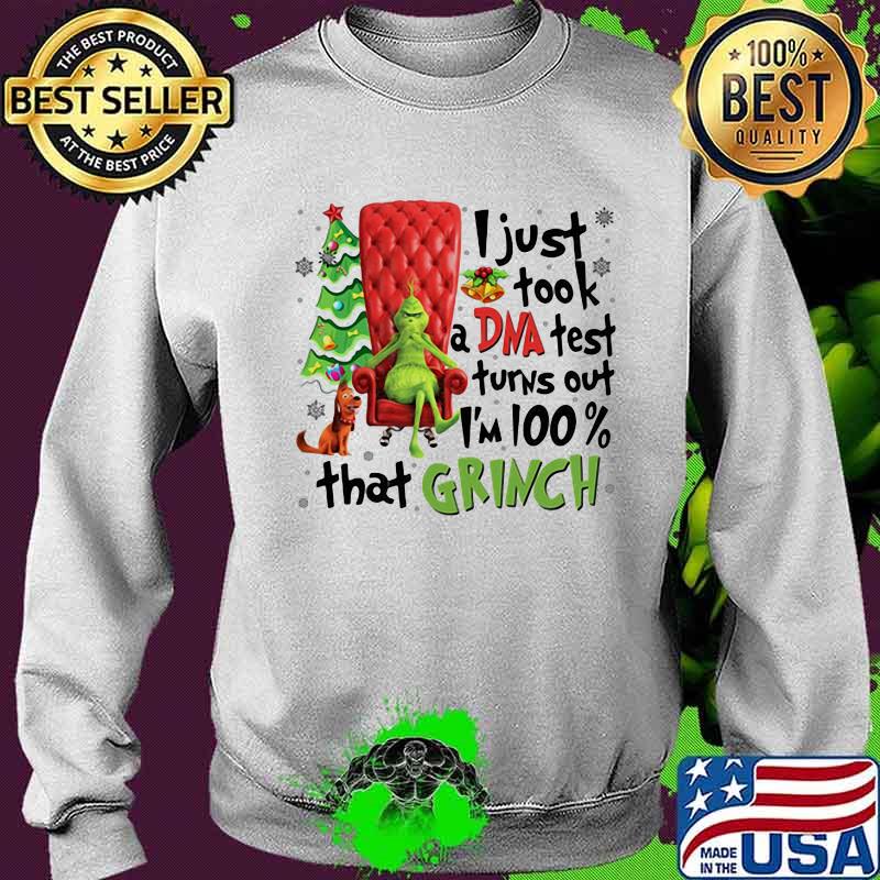 I Just Took A DNA Test Turns Out I'm 100% That Grinch Cane Throne Christmastree Xmas Shirt Sweater I Just Took A DNA Test Turns Out I'm 100% That Grinch Cane Throne Christmastree Xmas Shirt Sweater