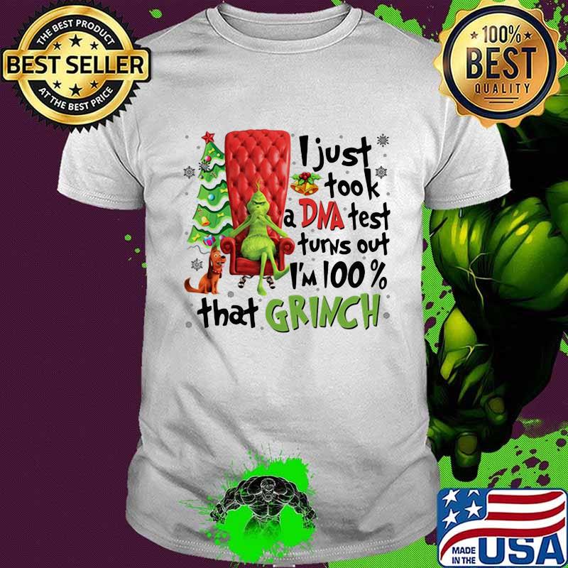 I Just Took A DNA Test Turns Out I'm 100% That Grinch Cane Throne Christmastree Xmas Shirt I Just Took A DNA Test Turns Out I'm 100% That Grinch Cane Throne Christmastree Xmas Shirt