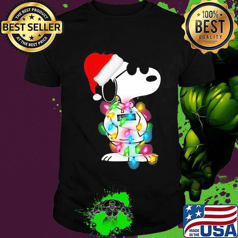 Lights Wrap Around Snoopy Hat Santa Christmas Shirt