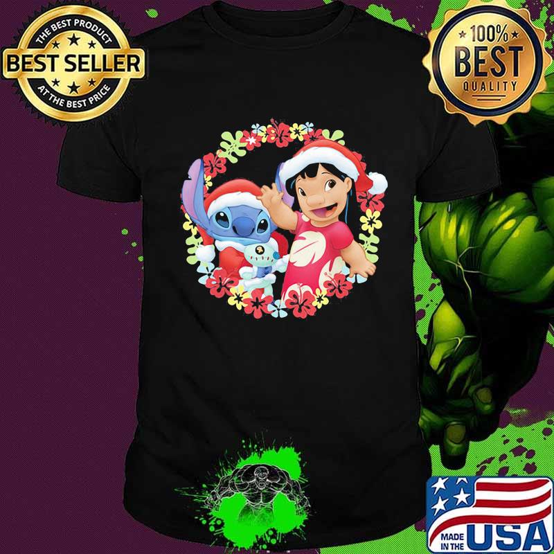 Lilo And Stitch Wear Pajama Santa Claus Merry Christmas Shirt