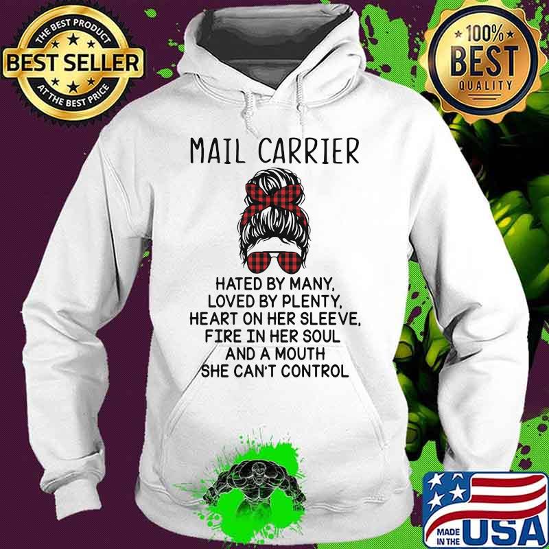 Mail Carrier Hated By Many Loved By Plenty Heart On Her Sleeve And A Mouth She Can’t Control Ladies Ribbon Plaid Red Shirt Hoodie Mail Carrier Hated By Many Loved By Plenty Heart On Her Sleeve And A Mouth She Can’t Control Ladies Ribbon Plaid Red Shirt Hoodie