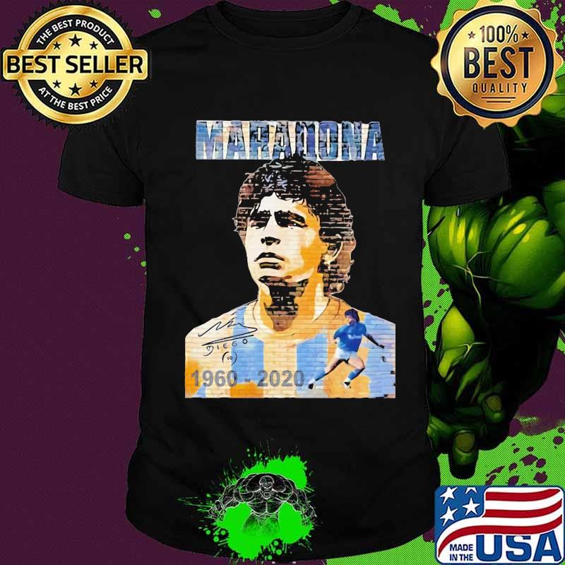 Maradona Legend Football 1960 2020 RIP signuature shirt
