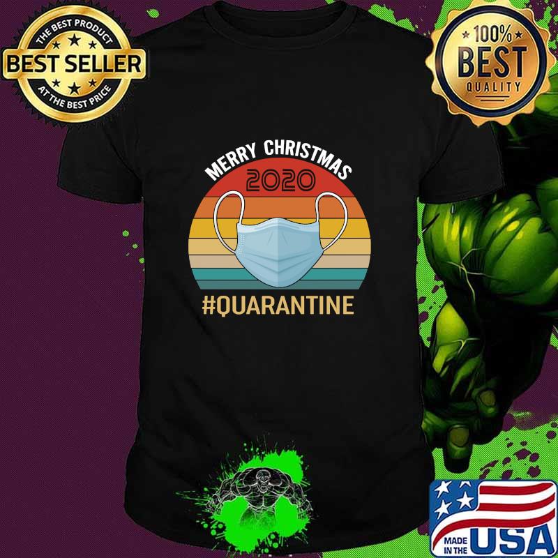 Merry Christmas 2020 Quarantined Face Mask Vintage Shirt