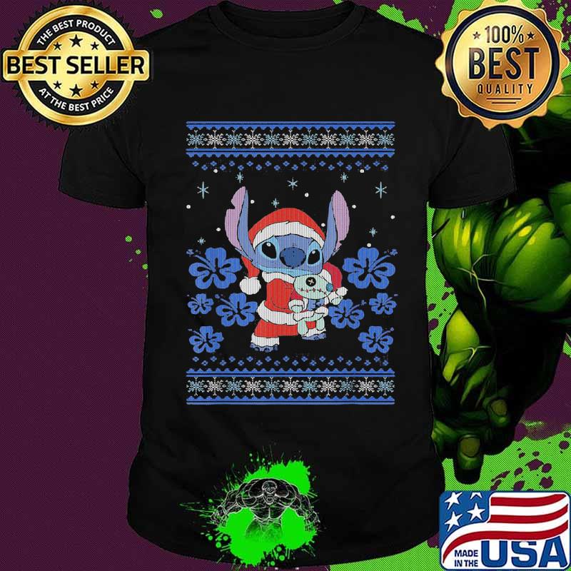 Merry Christmas Stitch Wear Pajama Santa Claus Shirt