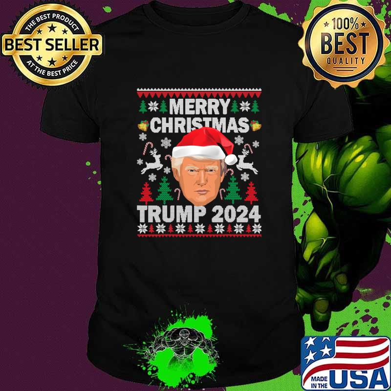 Merry Christmas Trump 2024 Wear Hat Santa President Shirt