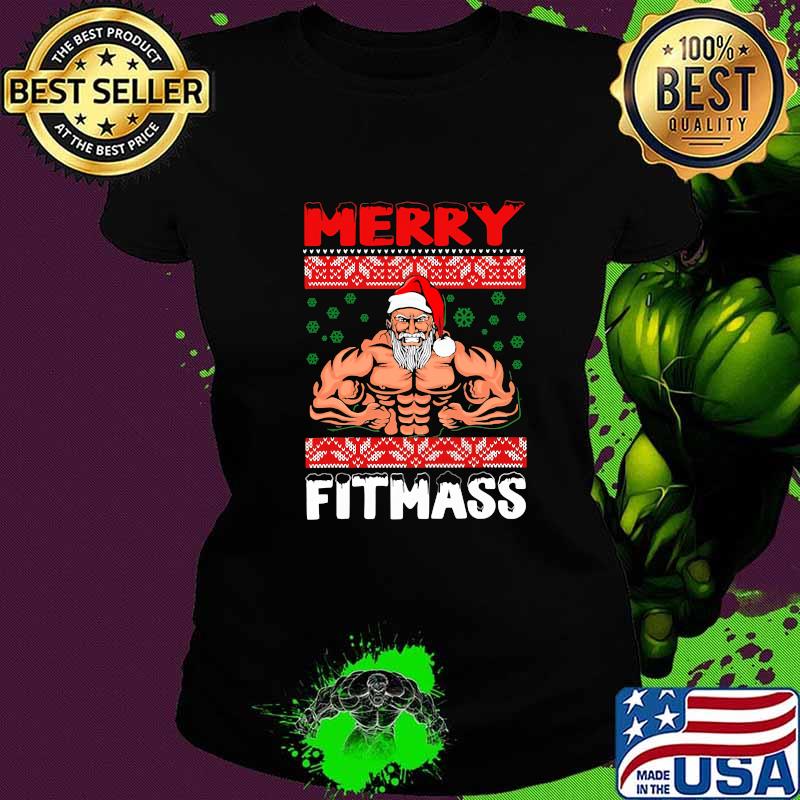 Merry Fitmas Santa Workout Gym Fitness Christmas Shirt Ladies tee Merry Fitmas Santa Workout Gym Fitness Christmas Shirt Ladies tee