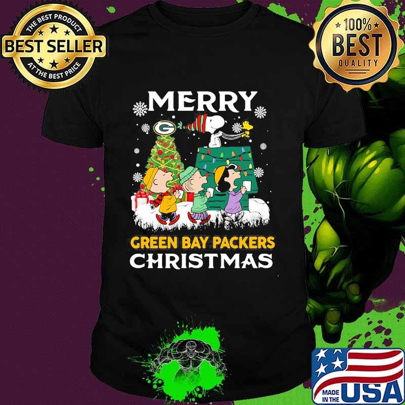 Merry Green Bay Packers Christmas Snoopy Shirt