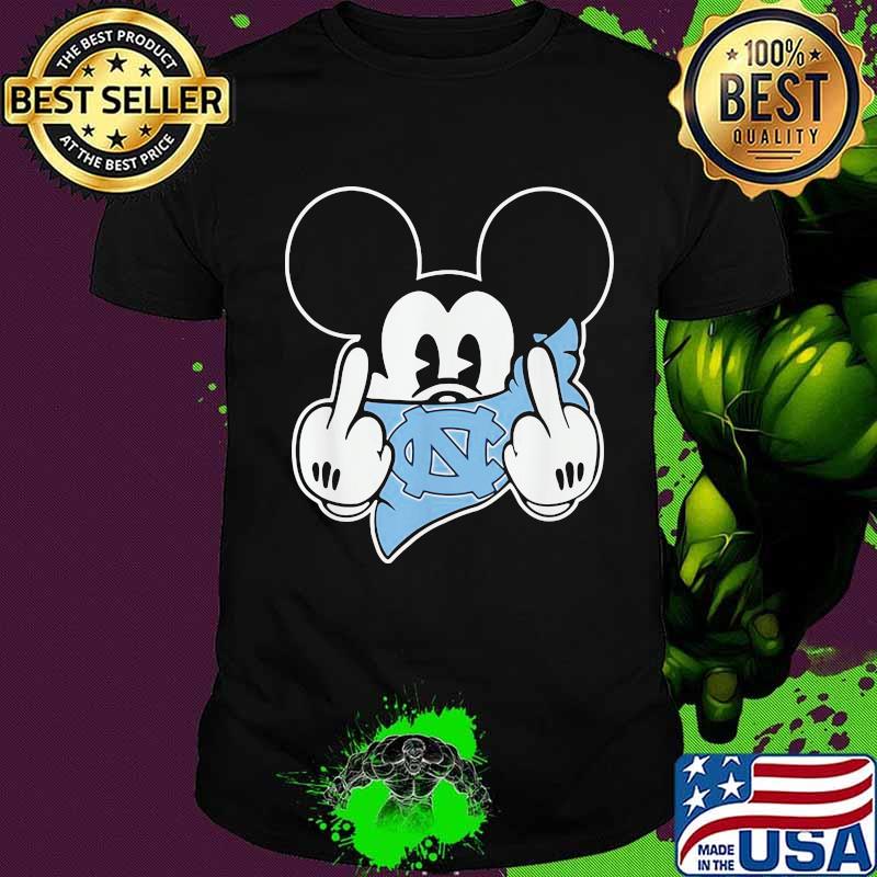 Mickey Middle Finger Mask North Carolina Tar Heels Football Disney Shirt
