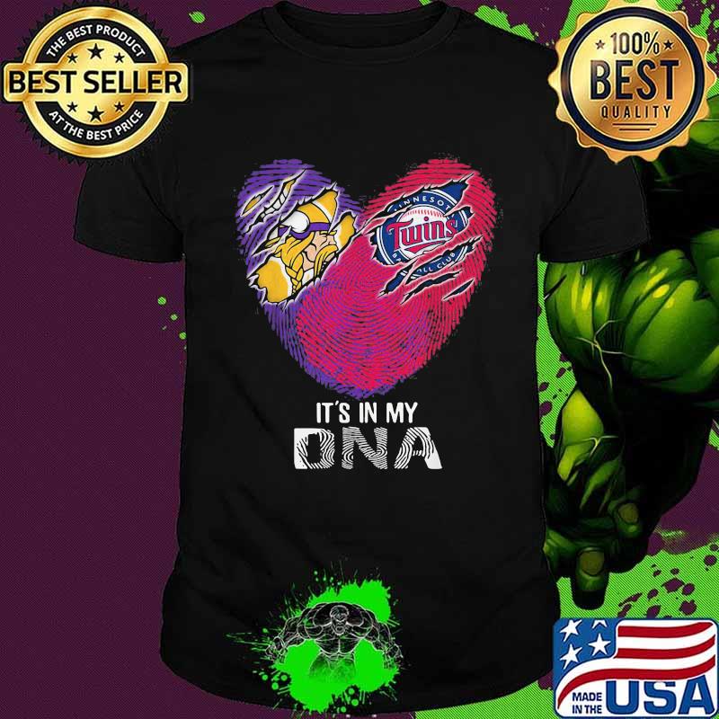 Minnesota Vikings Twins Football It's In My Dna Heart Shirt