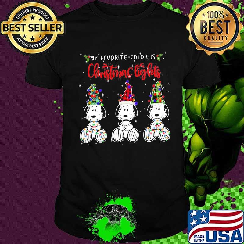 My Favorite Color Is Christmas Lights Snoopys Xmas Shirt