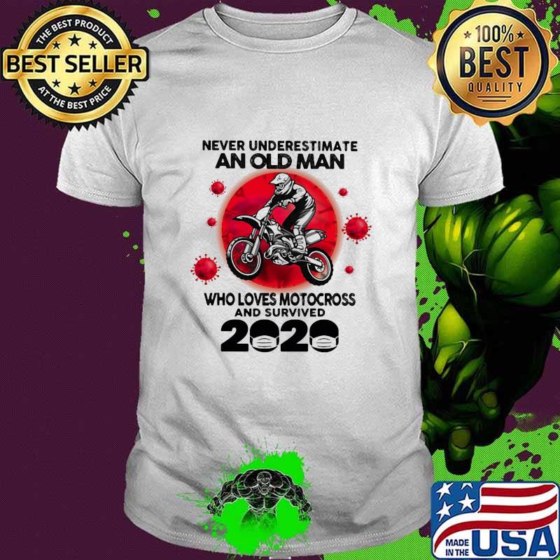 Never Underestimate An Old Man Who Loves Motocross And Survided 2020 Wear Mask Moonblood Shirt