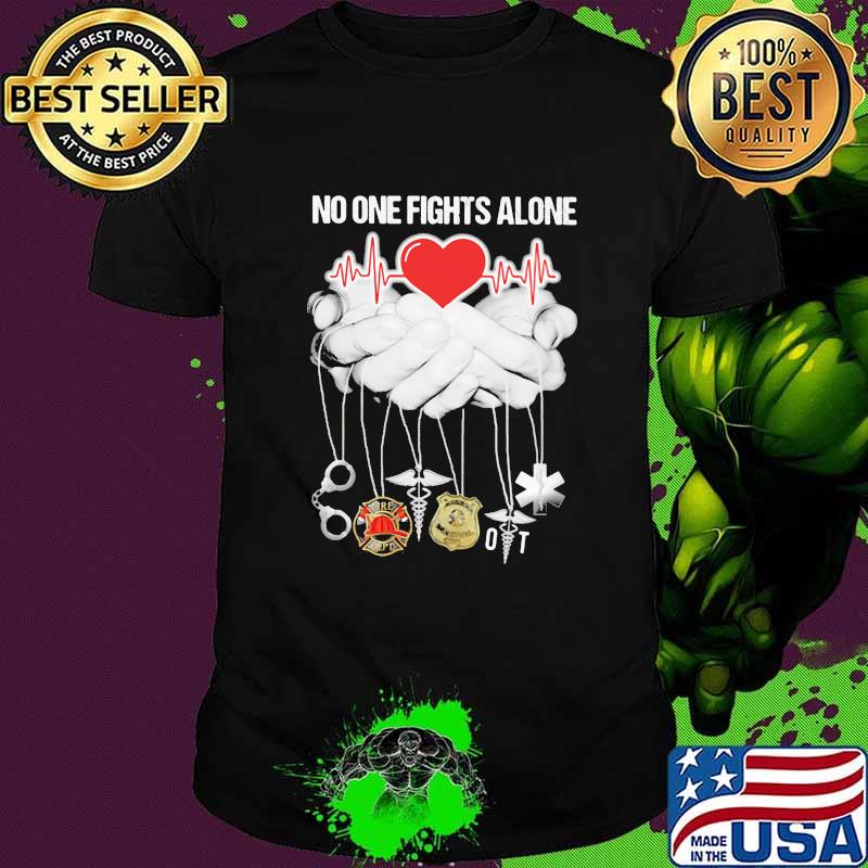 No One Fights Alone Hand Heart Beat Shirt No One Fights Alone Hand Heart Beat Shirt