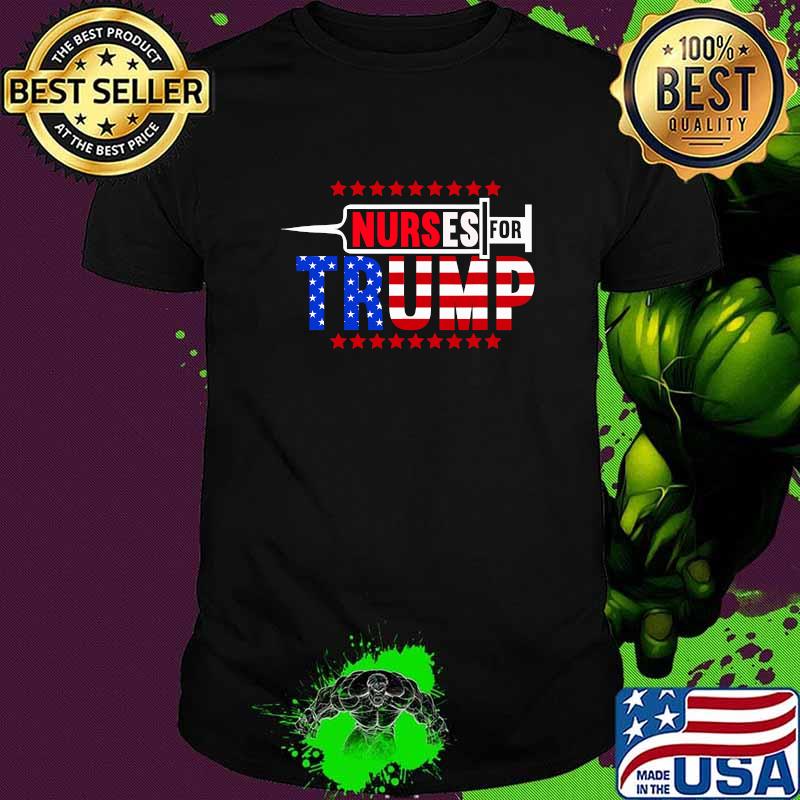 Nurse For Trump 2020 Vaccine Corona Virus American Flag Shirt