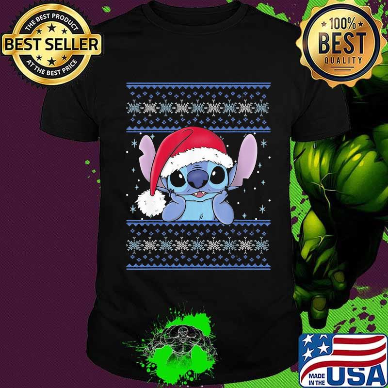 Official Cute Stitch Wear Hat Santa Clause Xmas Shirt