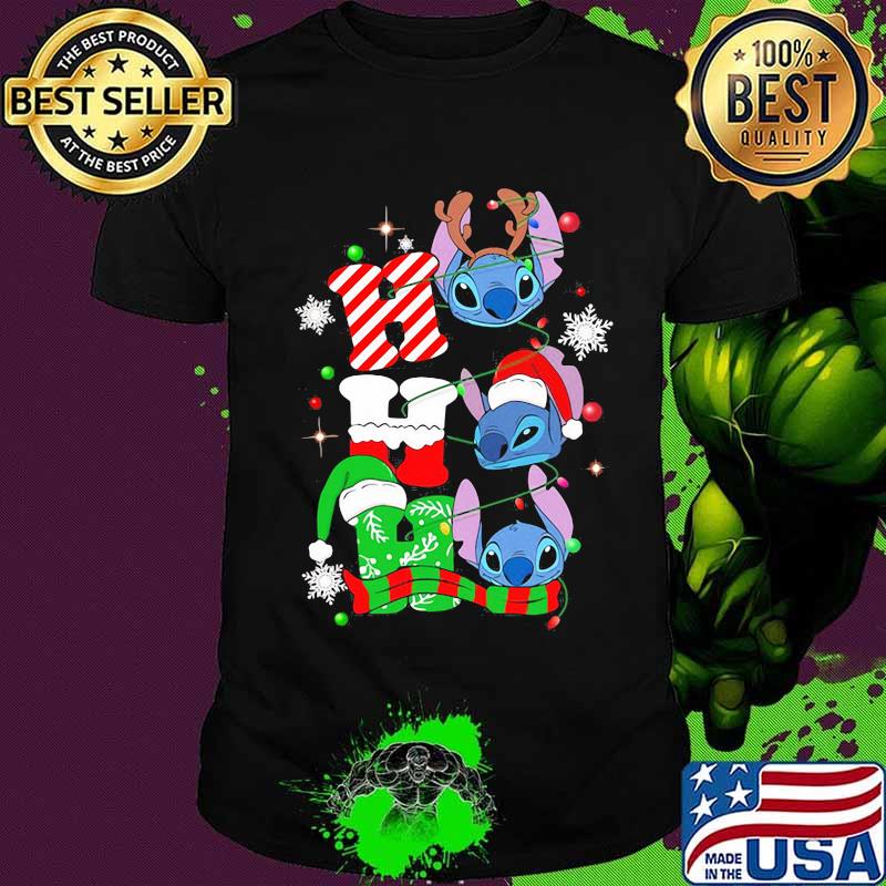 Official Ho Ho Ho Stitch Reindeer Elf Santa Xmas Shirt