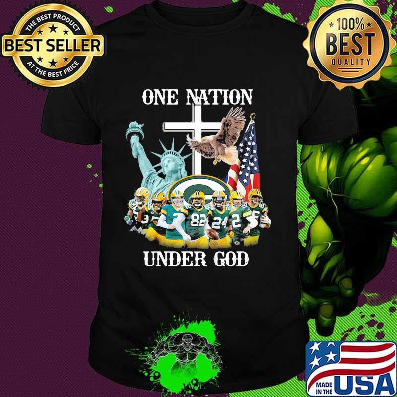 One Nation Under God American Flag Liberties Green Bay Packers Team Shirt