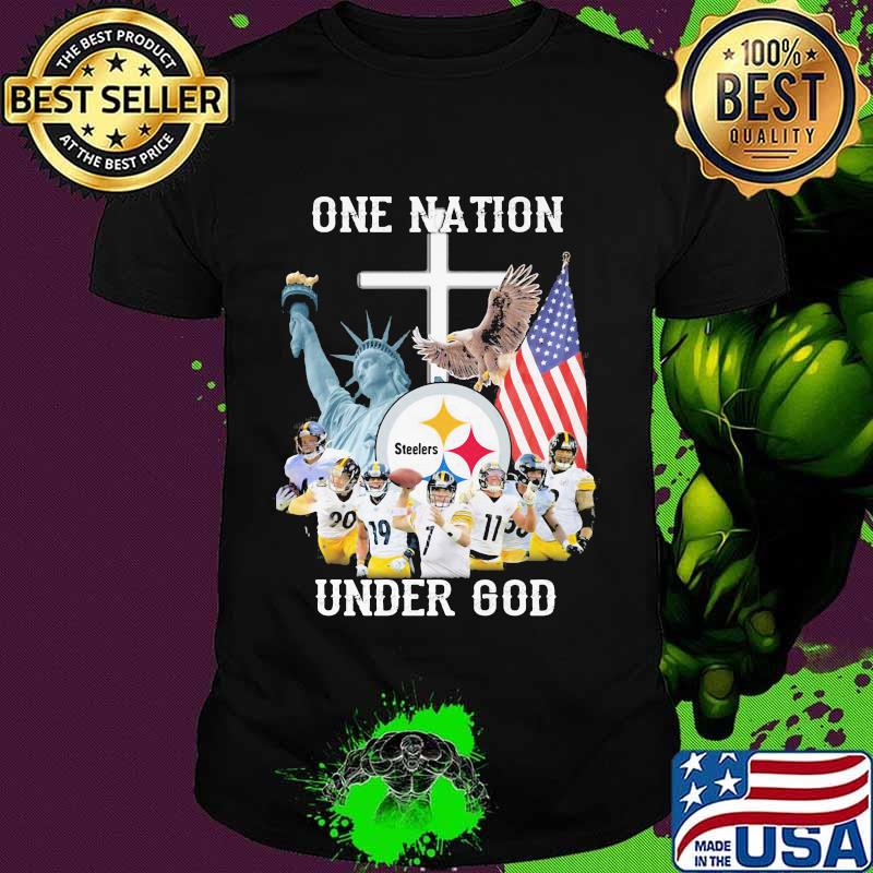 One Nation Under God American Flag Pittsburgh Steelers Team Football Shirt