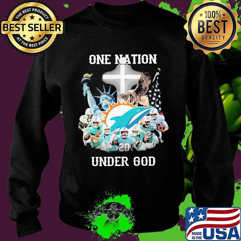One Nation Under God Dolphins Miami Football American Flag Shirt Sweater One Nation Under God Dolphins Miami Football American Flag Shirt Sweater