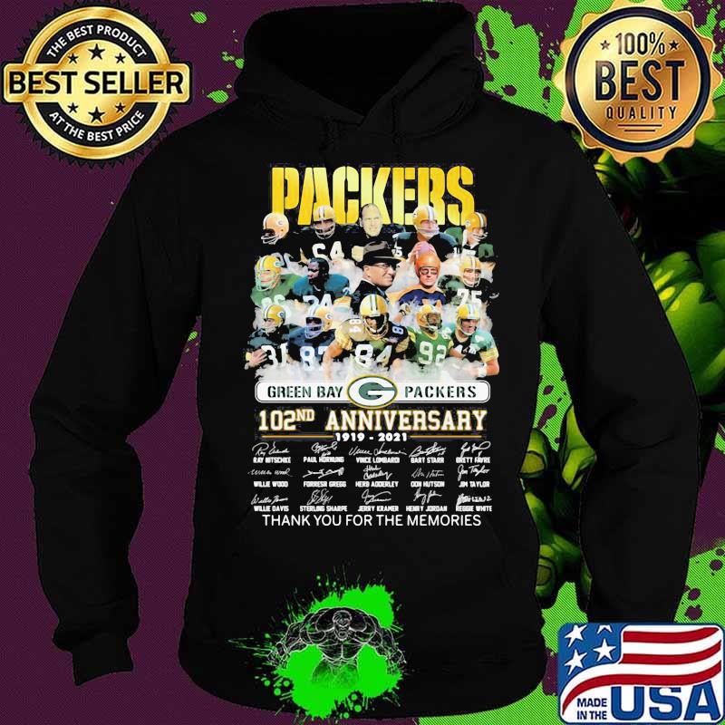 Packers Green Bay 102nd Anniversary 1919 2021 Thank You For The Memories Signature Shirt Hoodie Packers Green Bay 102nd Anniversary 1919 2021 Thank You For The Memories Signature Shirt Hoodie