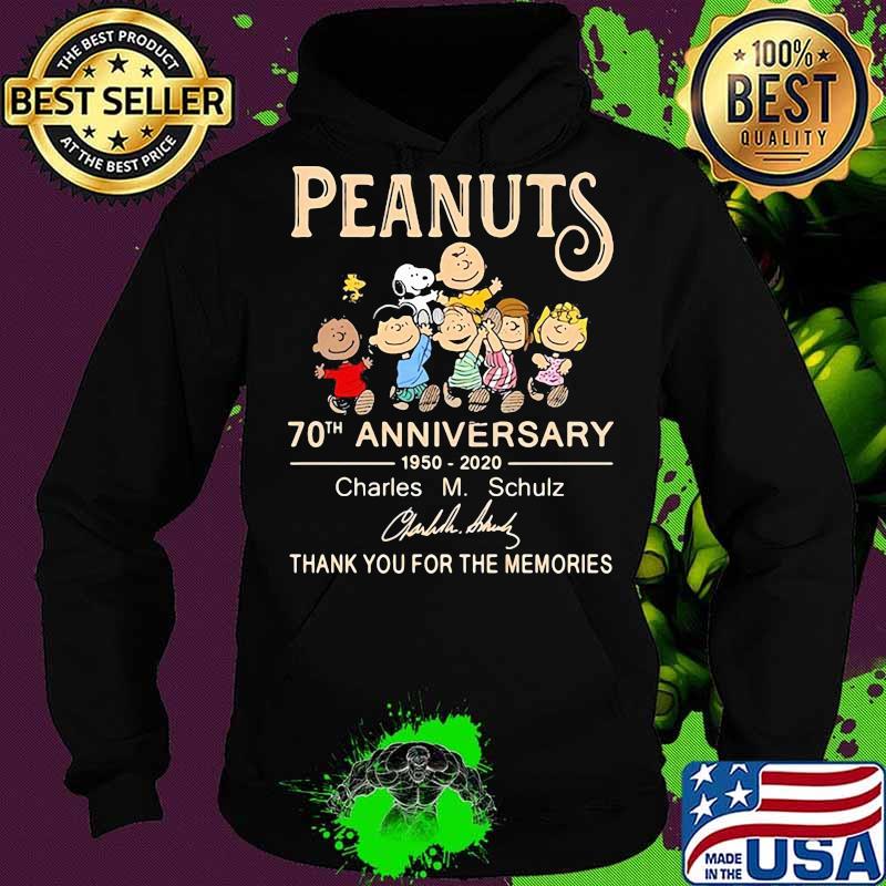 Peanuts 70th Anniversary 1950 2020 Charles Schulz Thank You For The Memories Signuature Shirt Hoodie Peanuts 70th Anniversary 1950 2020 Charles Schulz Thank You For The Memories Signuature Shirt Hoodie