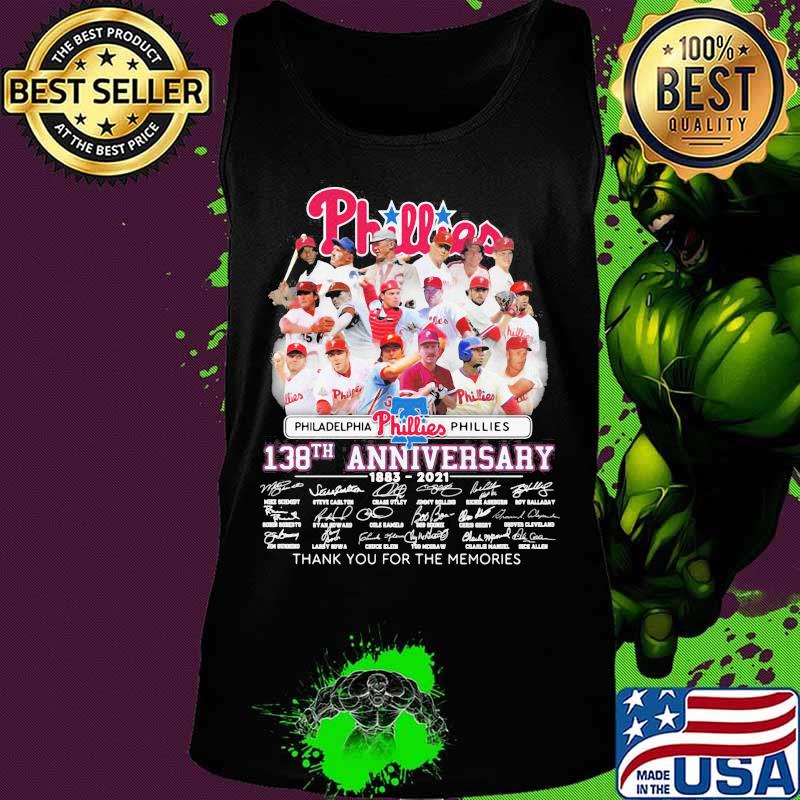 Philadelphia Phillies 138th Anniversary 1883 2021 Thank You For The Memories Signature Shirt Tank top Philadelphia Phillies 138th Anniversary 1883 2021 Thank You For The Memories Signature Shirt Tank top