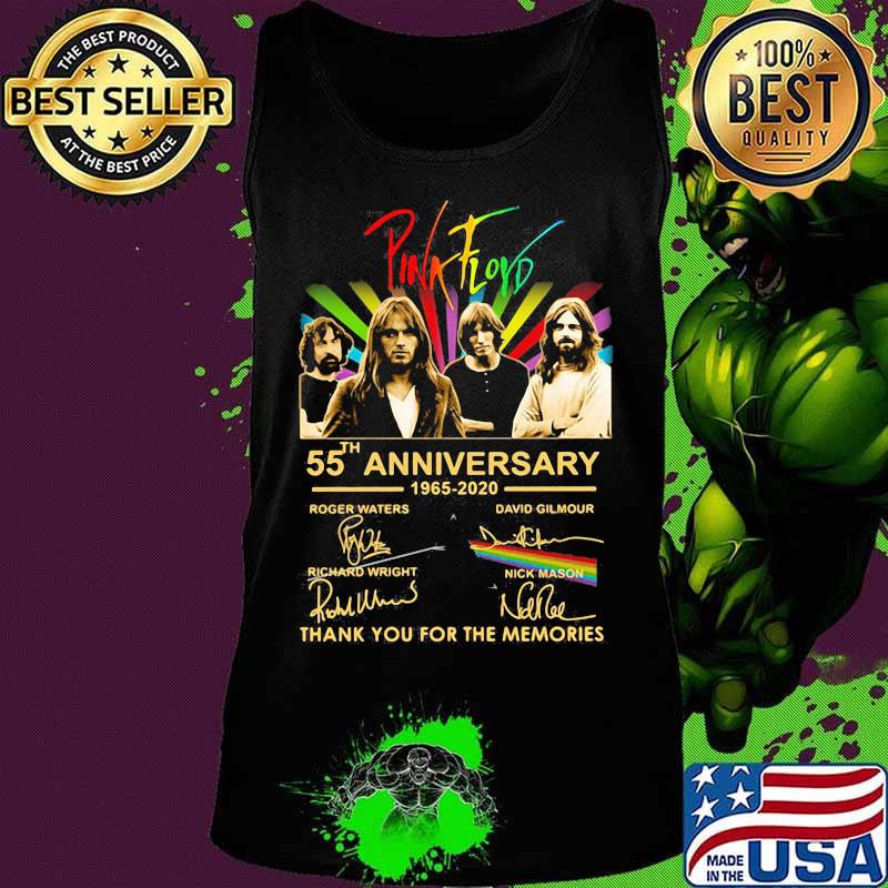 Pink Floyd 55th Anniversary 1965 2020 Thank You For The Memories Signuature Birthday Shirt Tank top Pink Floyd 55th Anniversary 1965 2020 Thank You For The Memories Signuature Birthday Shirt Tank top