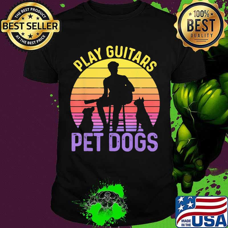 Play Guitar Pet Dogs Vintage Sunset Shirt Play Guitar Pet Dogs Vintage Sunset Shirt