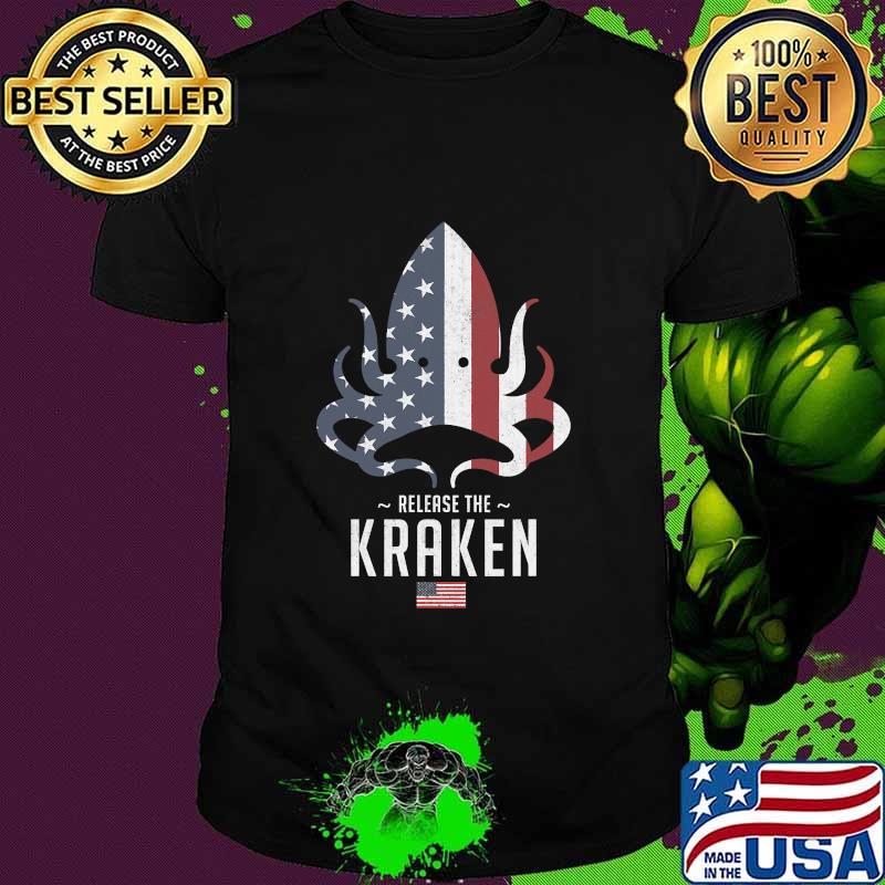 Release The Kraken Trump 2020 Election Usa Flag Octopus Shirt