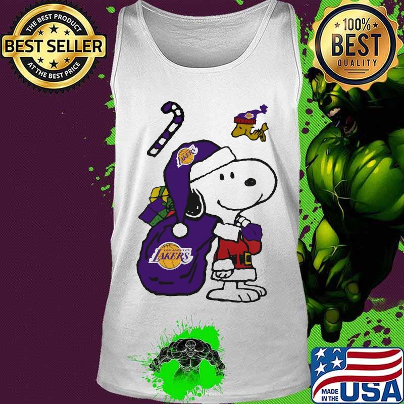 Snoopy And Woodstock Football Los Angeles Laker Santa Claus Xmas Shirt Tank top Snoopy And Woodstock Football Los Angeles Laker Santa Claus Xmas Shirt Tank top