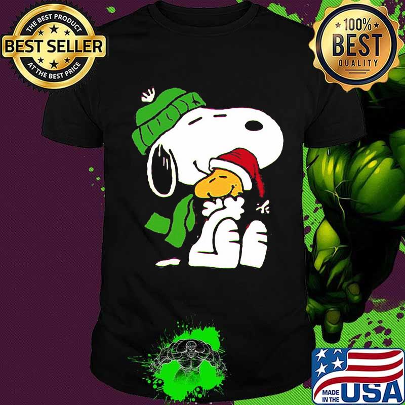 Snoopy And Woodstock Wear Pajama Christmas Shirt