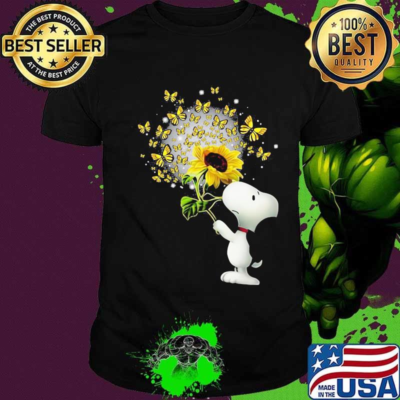 Snoopy Smell Sunflower Butterflies Shirt