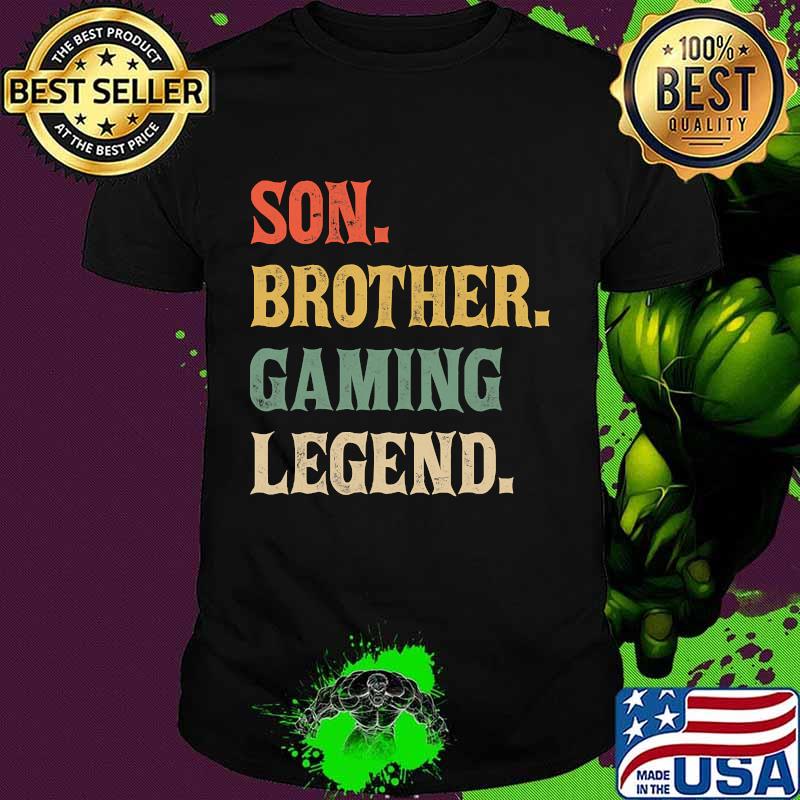 Son Brother Gaming Legend Vintage Teenage Boys 8 12 Year Old Shirt