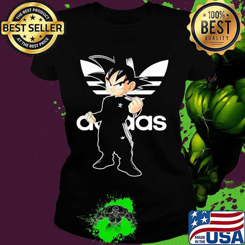 Songoku Dragon Ball Adidas Logo Shirt Ladies tee Songoku Dragon Ball Adidas Logo Shirt Ladies tee