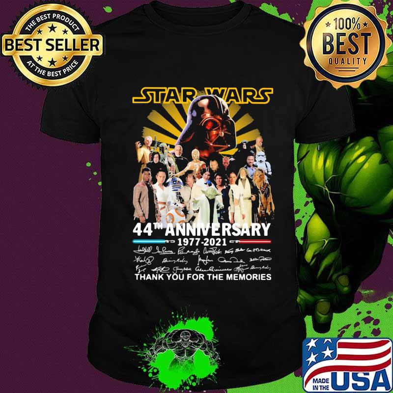 Star Wars 44th Anniversary 1977 2021 Thank You For The Memories Signuature Shirt