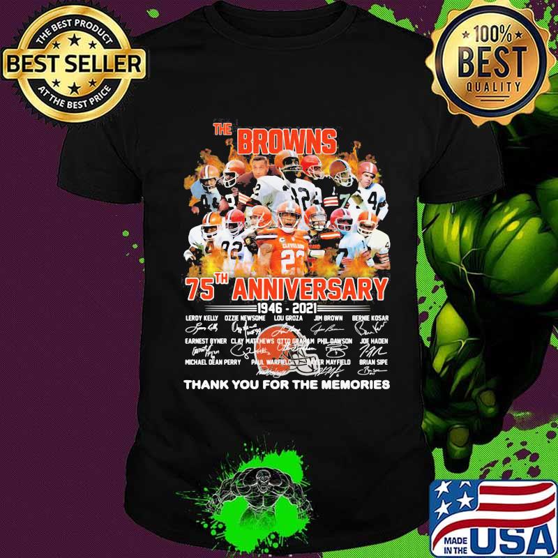 The Brown 75th Anniversary 1945 2020 Thank You For The Memories Signuature Football Shirt