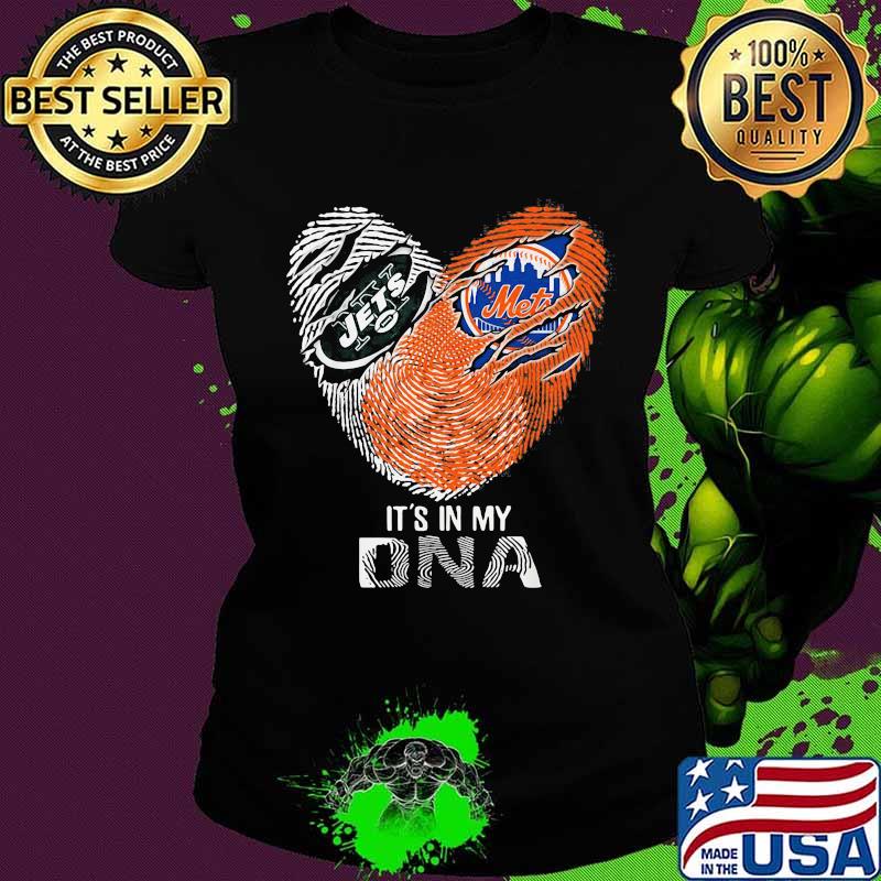 The New York Jets And Mets It's In My Dna Nfl Football Heart Shirt Ladies tee The New York Jets And Mets It's In My Dna Nfl Football Heart Shirt Ladies tee