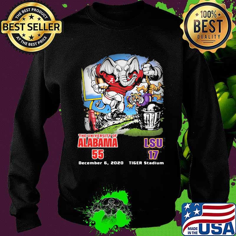 The University Of Alabama 55 Lsu 17 December 6 2020 Tiger Stadium Shirt Sweater The University Of Alabama 55 Lsu 17 December 6 2020 Tiger Stadium Shirt Sweater