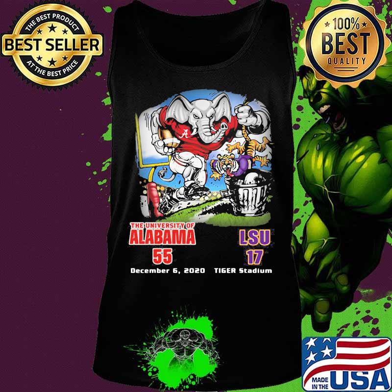 The University Of Alabama 55 Lsu 17 December 6 2020 Tiger Stadium Shirt Tank top The University Of Alabama 55 Lsu 17 December 6 2020 Tiger Stadium Shirt Tank top