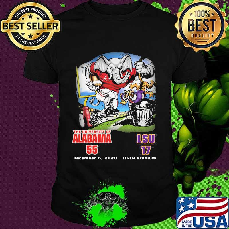 The University Of Alabama 55 Lsu 17 December 6 2020 Tiger Stadium Shirt The University Of Alabama 55 Lsu 17 December 6 2020 Tiger Stadium Shirt
