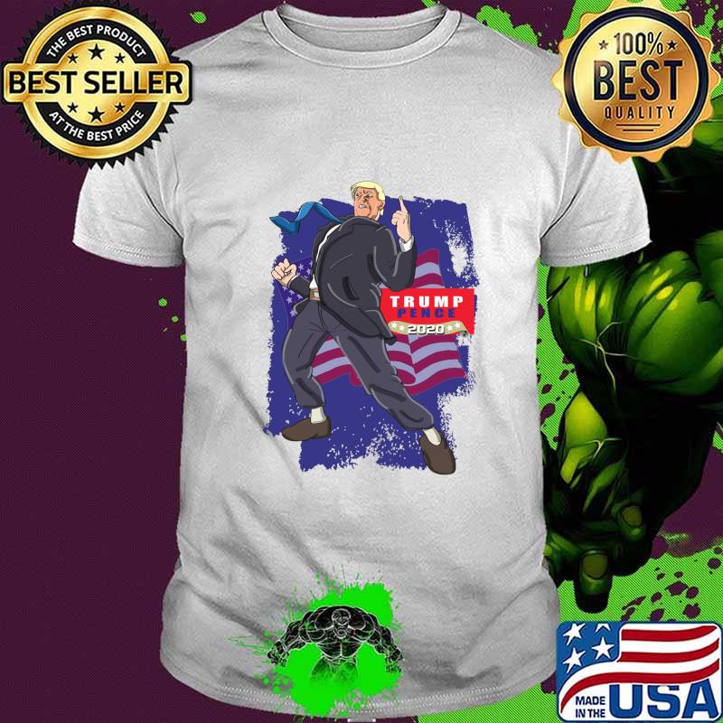 Trump Pence 2020 (Comic Style) American Flag Shirt
